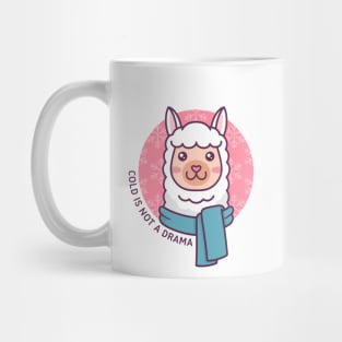 Cute Kawaii Winter Llama Design Mug